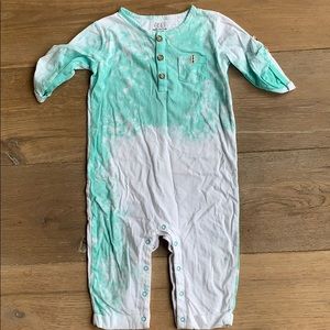 Egg by Susan lazar romper, turquoise and white 18m